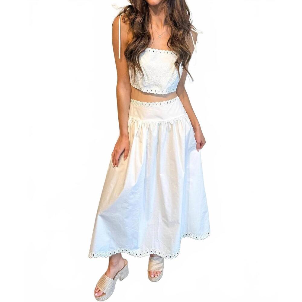 NEW ADELINE sunset beach skirt in white